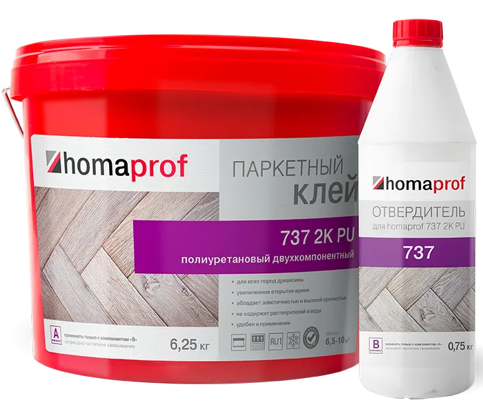 Клей HOMAPROF 737 2K PU 6,25кг+0,75кг фото 1