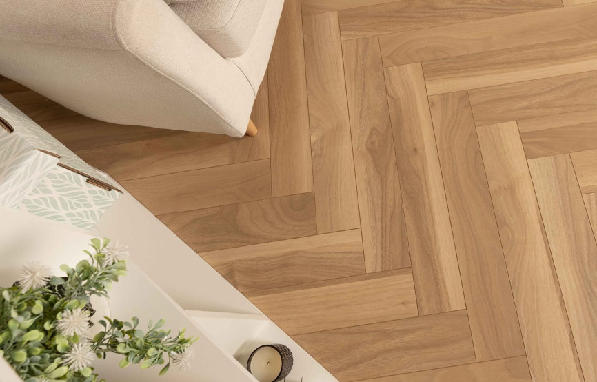 HDF ламинат FLOORFORT Walnut Tree Елочка «Орех Принстон» фото 3